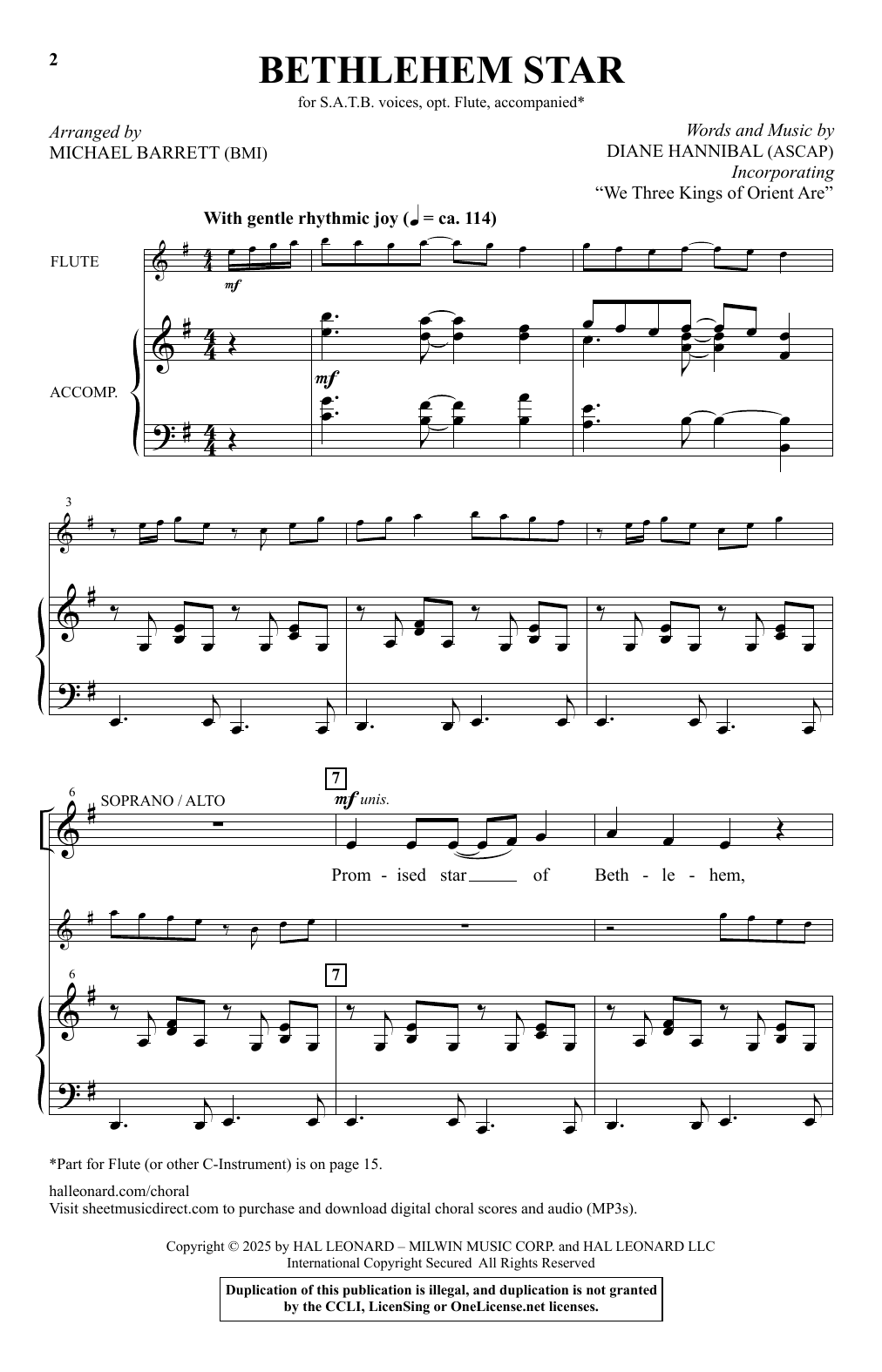 Diane Hannibal Bethlehem Star (arr. Michael Barrett) Sheet Music Notes & Chords for SATB Choir - Download or Print PDF Diane Hannibal Bethlehem Star (arr. Michael Barrett) Sheet Music Notes & Chords for SATB Choir - Download or Print PDF
