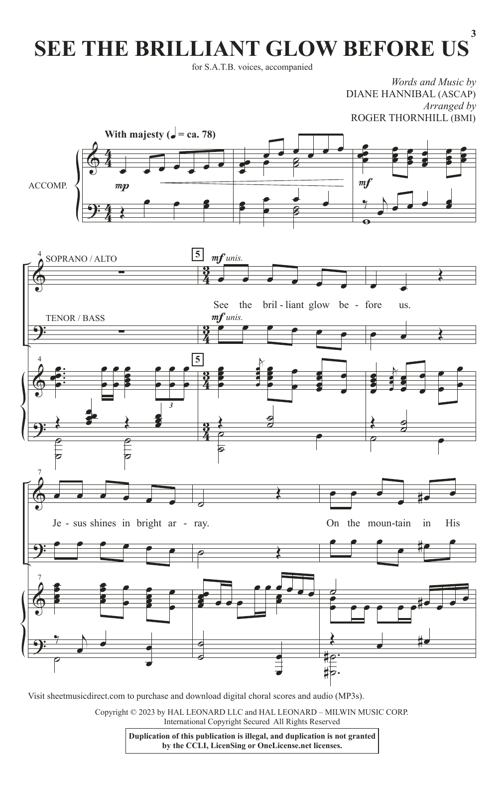 Diane Hannibal See The Brilliant Glow Before Us (arr. Roger Thornhill) Sheet Music Notes & Chords for SATB Choir - Download or Print PDF