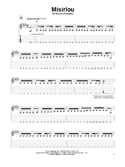 Dick Dale Misirlou Sheet Music Notes & Chords for Guitar Tab - Download or Print PDF