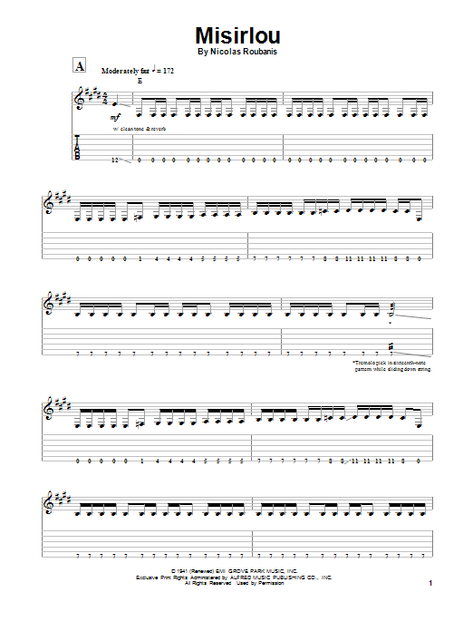 Dick Dale Misirlou Sheet Music Notes & Chords for Guitar Tab Play-Along - Download or Print PDF