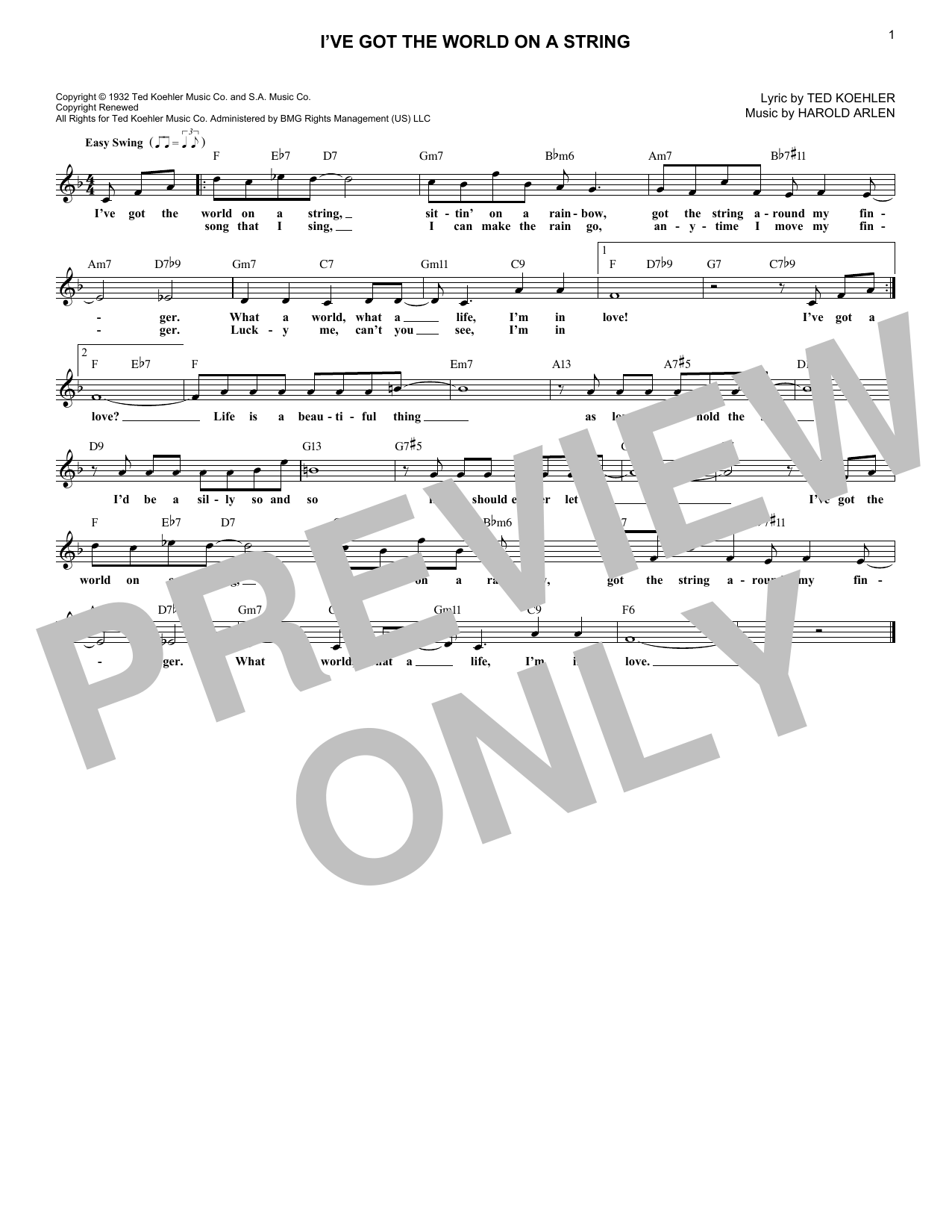 Dick Hyman I've Got The World On A String Sheet Music Notes & Chords for Ukulele - Download or Print PDF