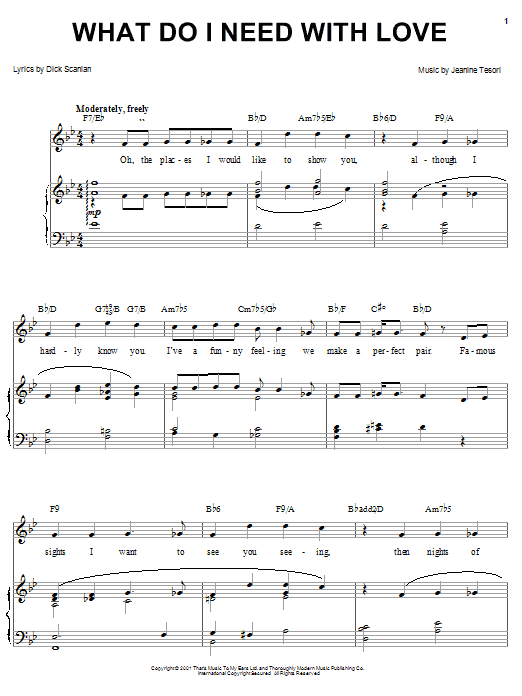 Dick Scanlan What Do I Need With Love Sheet Music Notes & Chords for Piano, Vocal & Guitar (Right-Hand Melody) - Download or Print PDF