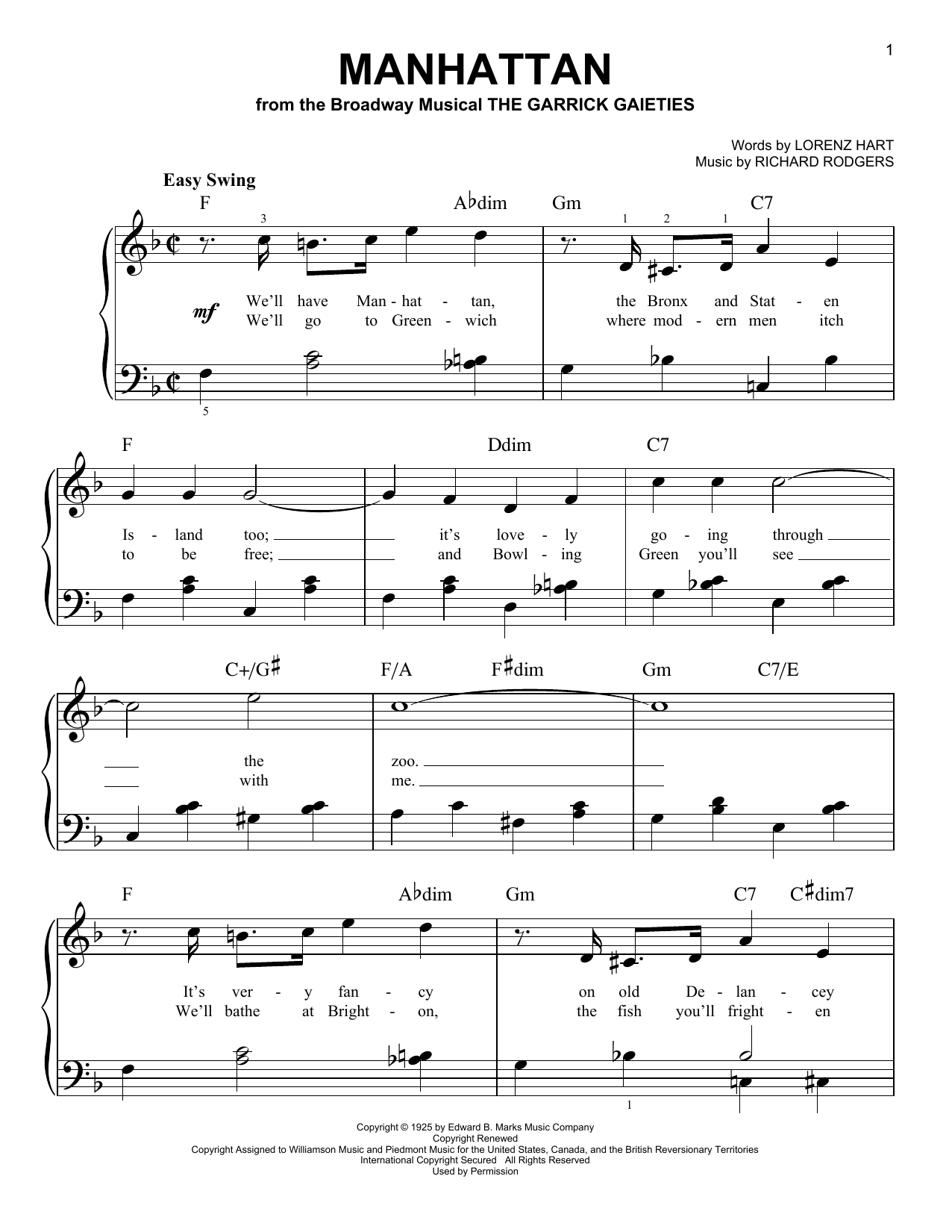 Dinah Washington Manhattan Sheet Music Notes & Chords for Piano & Vocal - Download or Print PDF