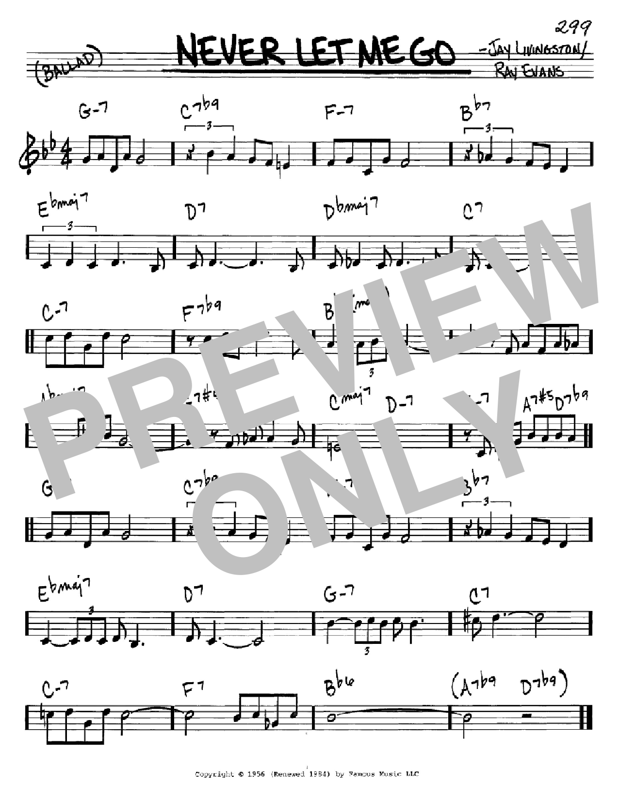 Dinah Washington Never Let Me Go Sheet Music Notes & Chords for Melody Line, Lyrics & Chords - Download or Print PDF