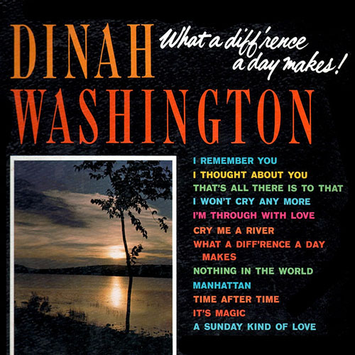 Dinah Washington, What A Diff'rence A Day Made, Piano, Vocal & Guitar (Right-Hand Melody)