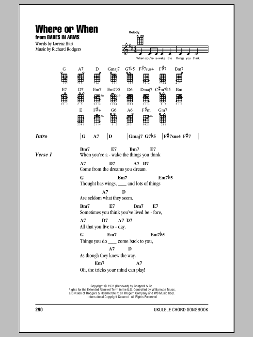 Dion & The Belmonts Where Or When Sheet Music Notes & Chords for Solo Guitar Tab - Download or Print PDF