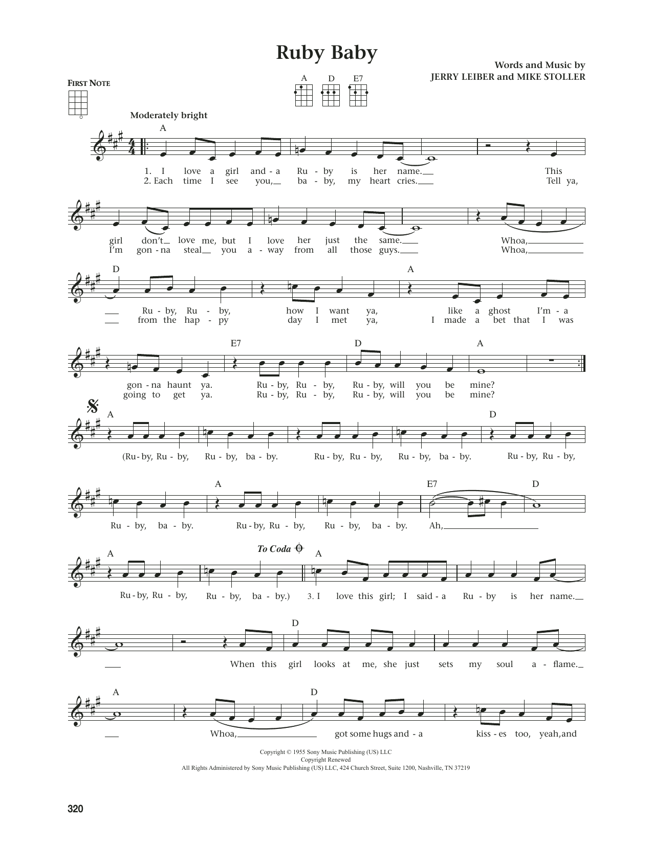 Dion Ruby Baby (from The Daily Ukulele) (arr. Jim Beloff) Sheet Music Notes & Chords for Ukulele - Download or Print PDF