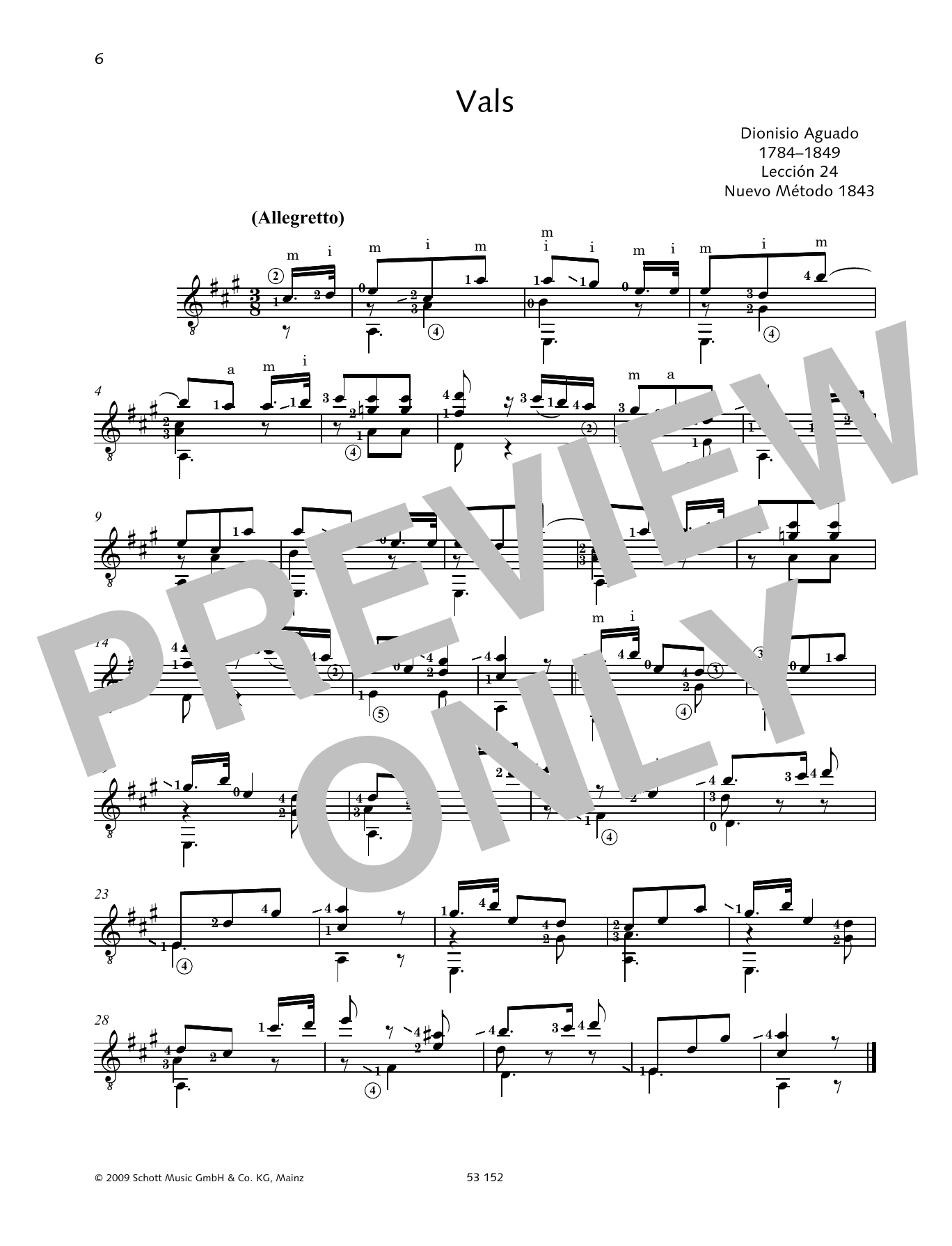 Dionisio Aguado Vals Sheet Music Notes & Chords for Solo Guitar - Download or Print PDF