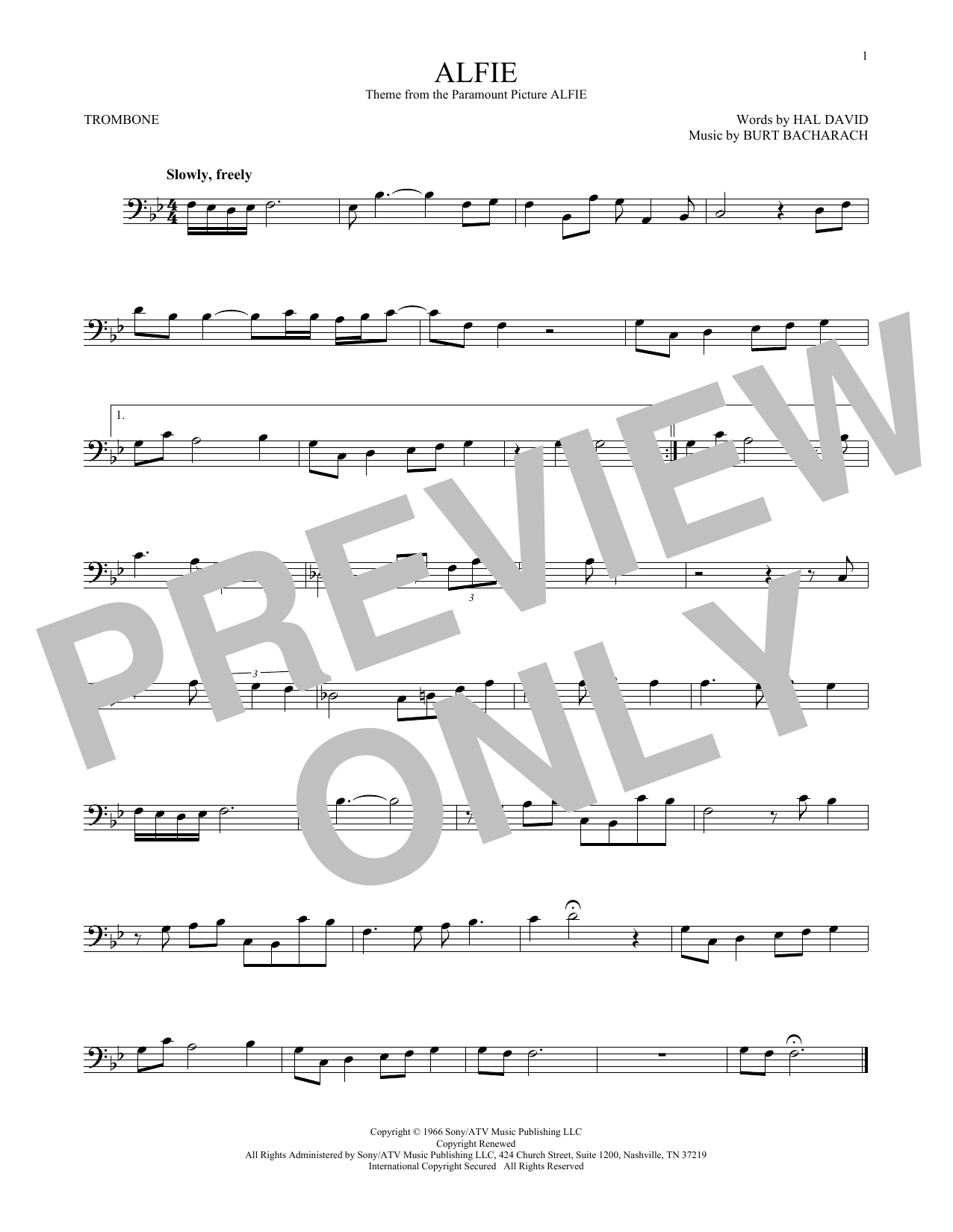 Dionne Warwick Alfie Sheet Music Notes & Chords for Viola - Download or Print PDF