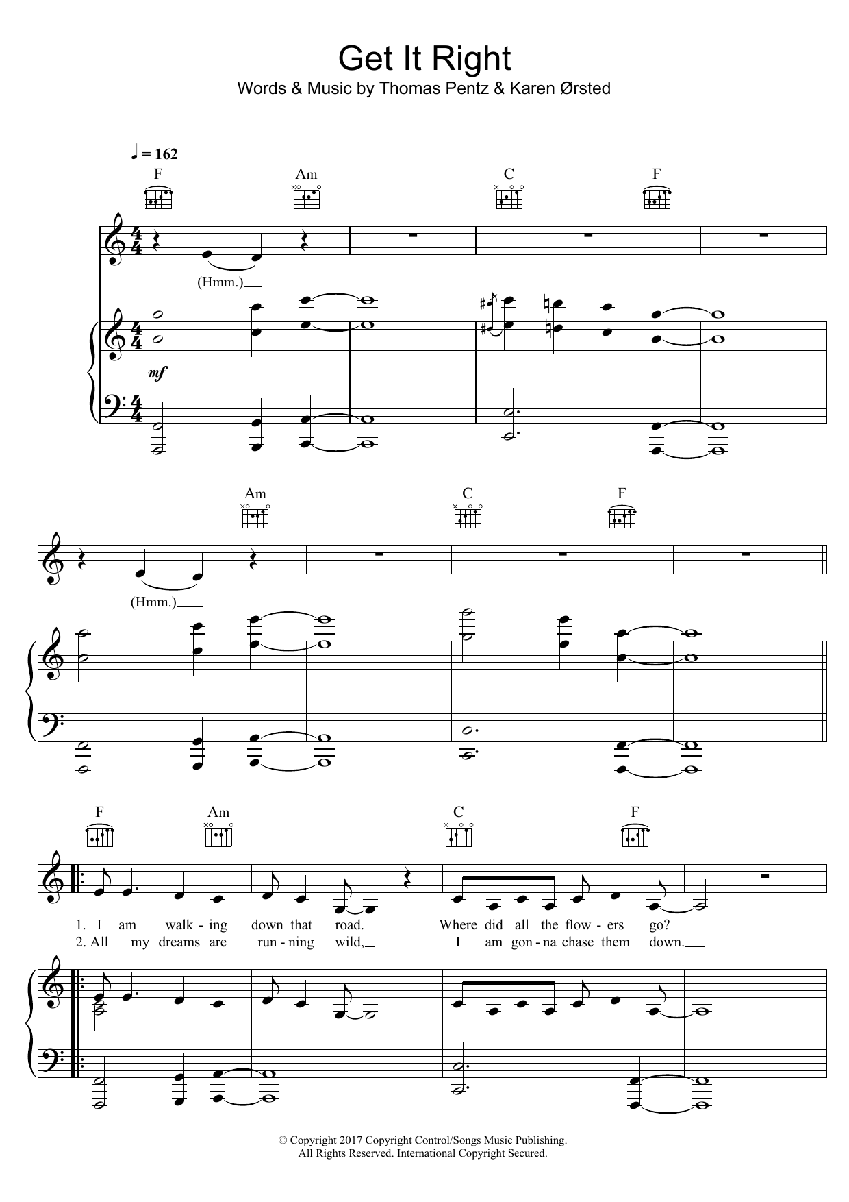 Diplo Get It Right (featuring MO) Sheet Music Notes & Chords for Piano, Vocal & Guitar (Right-Hand Melody) - Download or Print PDF
