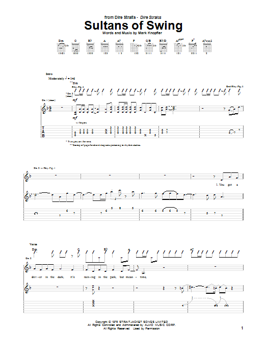 Sultans Of Swing sheet music