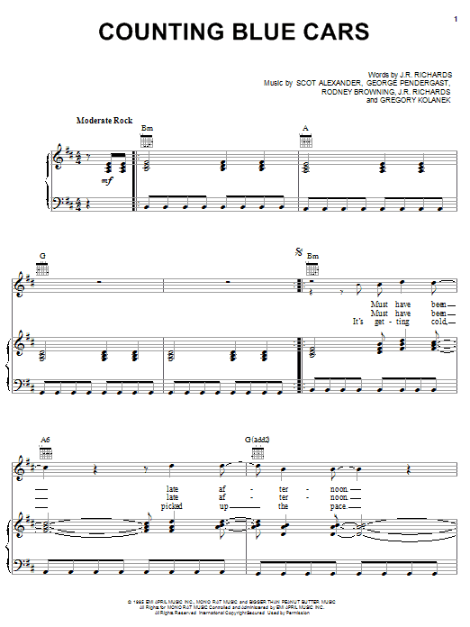 Dishwalla Counting Blue Cars Sheet Music Notes & Chords for Ukulele - Download or Print PDF