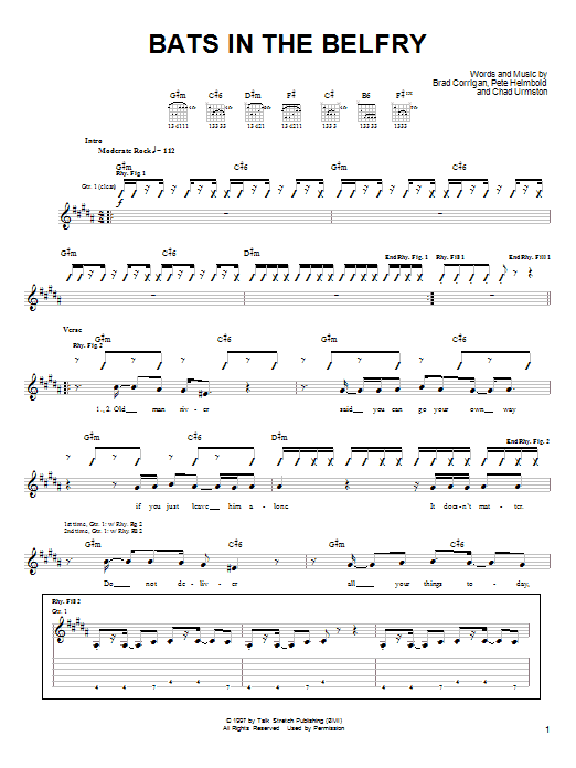 Dispatch Bats In The Belfry Sheet Music Notes & Chords for Guitar Tab - Download or Print PDF
