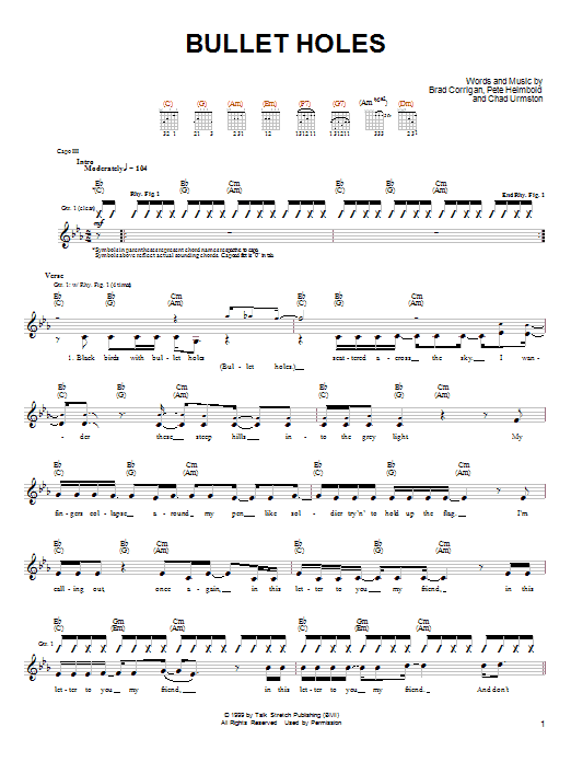 Dispatch Bullet Holes Sheet Music Notes & Chords for Guitar Tab - Download or Print PDF