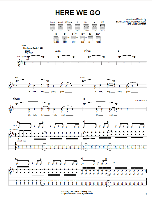 Preview Dispatch Here We Go Rock sheet music, notes and chords for Guitar Tab, SKU: 25732 Here We Go sheet music