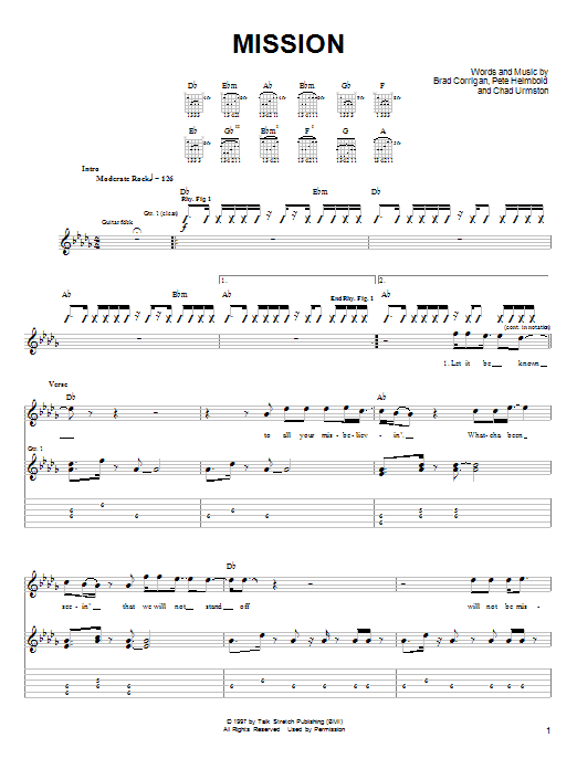 Dispatch Mission Sheet Music Notes & Chords for Guitar Tab - Download or Print PDF