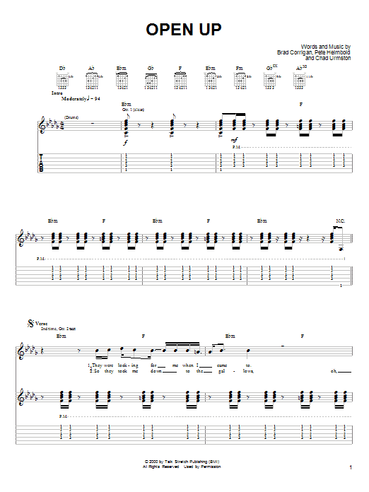 Preview Dispatch Open Up Rock sheet music, notes and chords for Guitar Tab, SKU: 25735 Open Up sheet music
