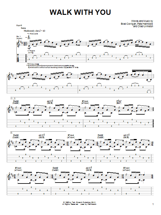 Preview Dispatch Walk With You Rock sheet music, notes and chords for Guitar Tab, SKU: 25738 Walk With You sheet music