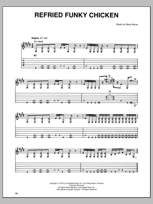 Dixie Dregs Refried Funky Chicken Sheet Music Notes & Chords for Guitar Tab - Download or Print PDF
