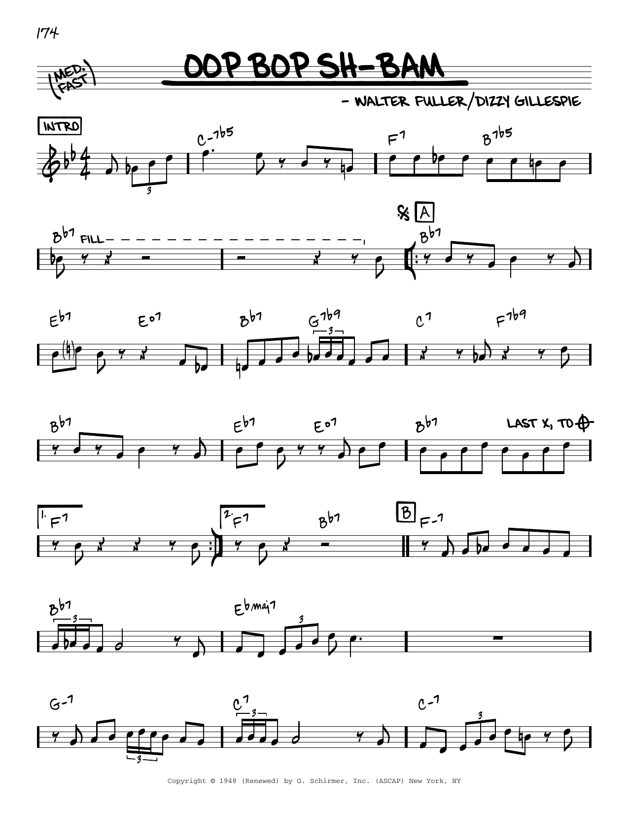 Dizzy Gillespie Oop Bop Sh-Bam Sheet Music Notes & Chords for Real Book – Melody & Chords - Download or Print PDF