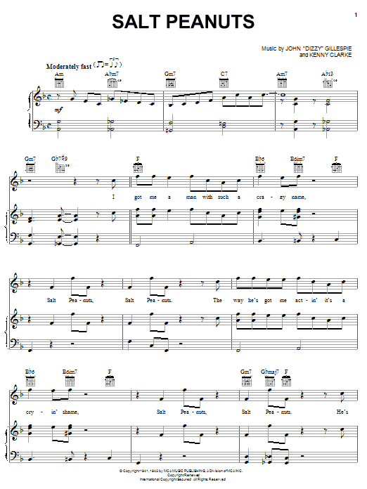 Dizzy Gillespie Salt Peanuts Sheet Music Notes & Chords for Trumpet Transcription - Download or Print PDF