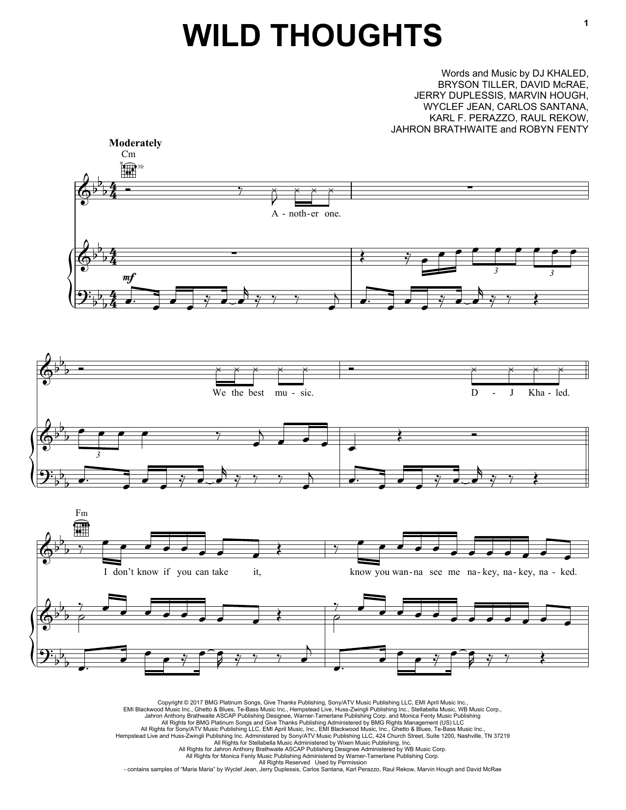 Wild Thoughts sheet music