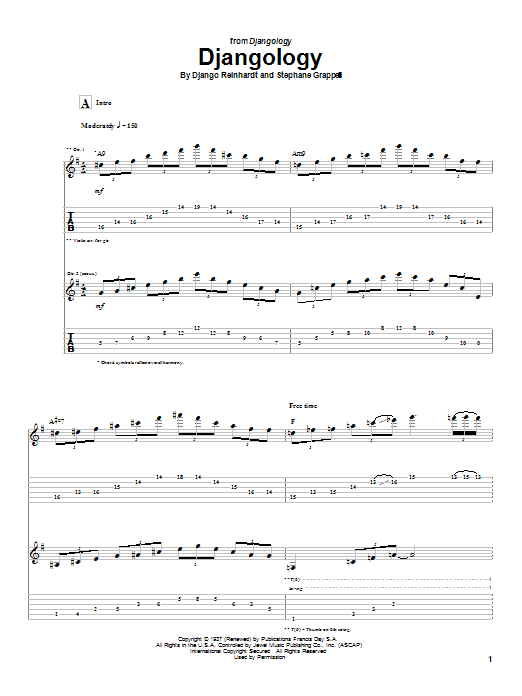 Django Reinhardt Djangology Sheet Music Notes & Chords for Guitar Tab - Download or Print PDF