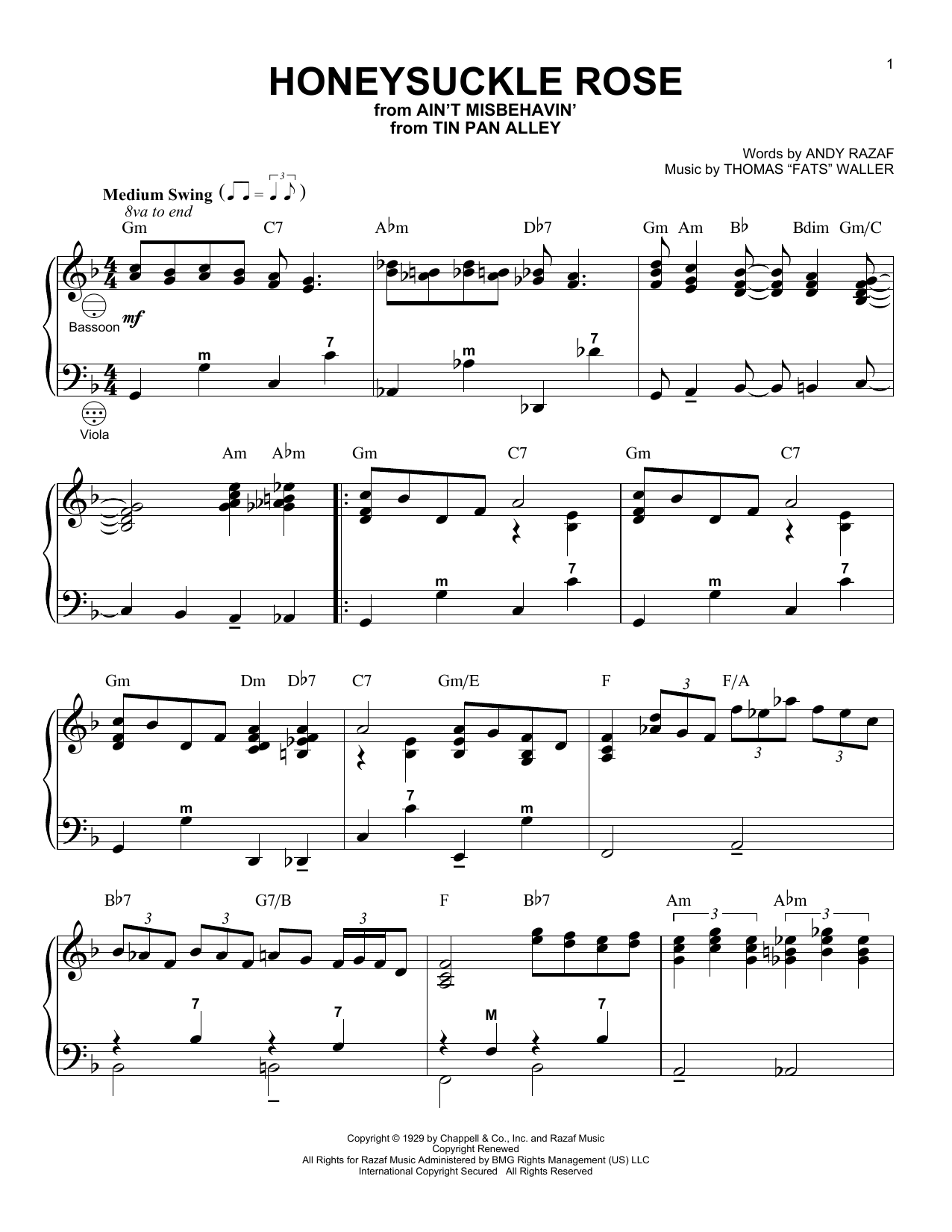 Django Reinhardt Honeysuckle Rose (arr. Gary Meisner) Sheet Music Notes & Chords for Accordion - Download or Print PDF