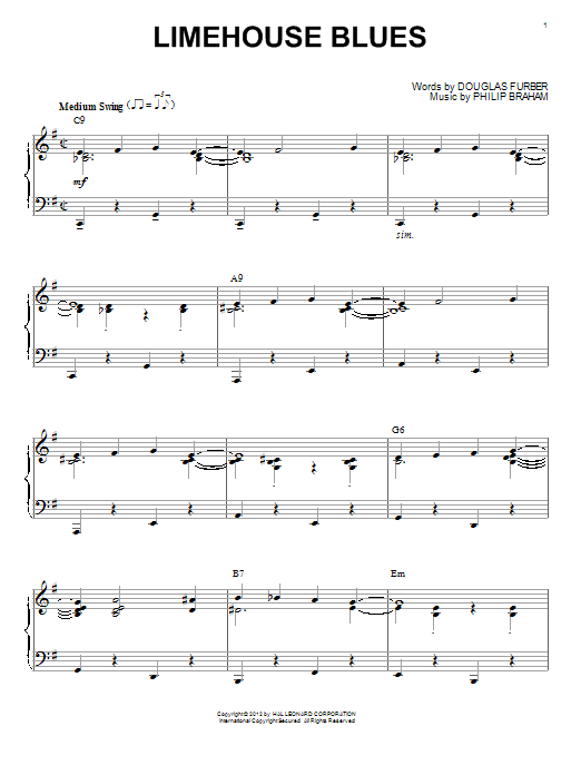 Django Reinhardt Limehouse Blues (arr. Brent Edstrom) Sheet Music Notes & Chords for Piano - Download or Print PDF