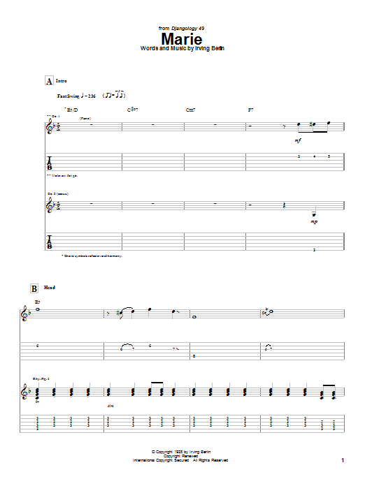 Django Reinhardt Marie Sheet Music Notes & Chords for Guitar Tab - Download or Print PDF Django Reinhardt Marie Sheet Music Notes & Chords for Guitar Tab - Download or Print PDF