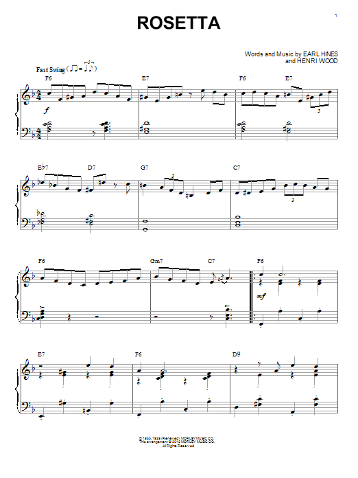 Django Reinhardt Rosetta (arr. Brent Edstrom) Sheet Music Notes & Chords for Piano - Download or Print PDF