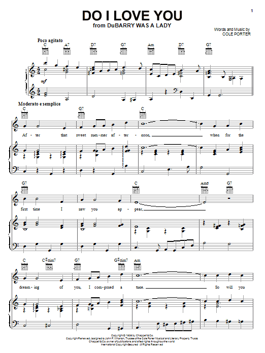 Cole Porter Do I Love You Sheet Music Download Pdf Score 1934