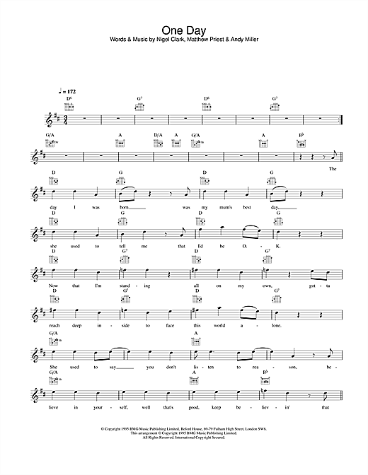 One Day sheet music