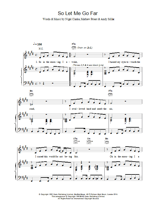 Dodgy So Let Me Go Far Sheet Music Notes & Chords for Piano, Vocal & Guitar (Right-Hand Melody) - Download or Print PDF