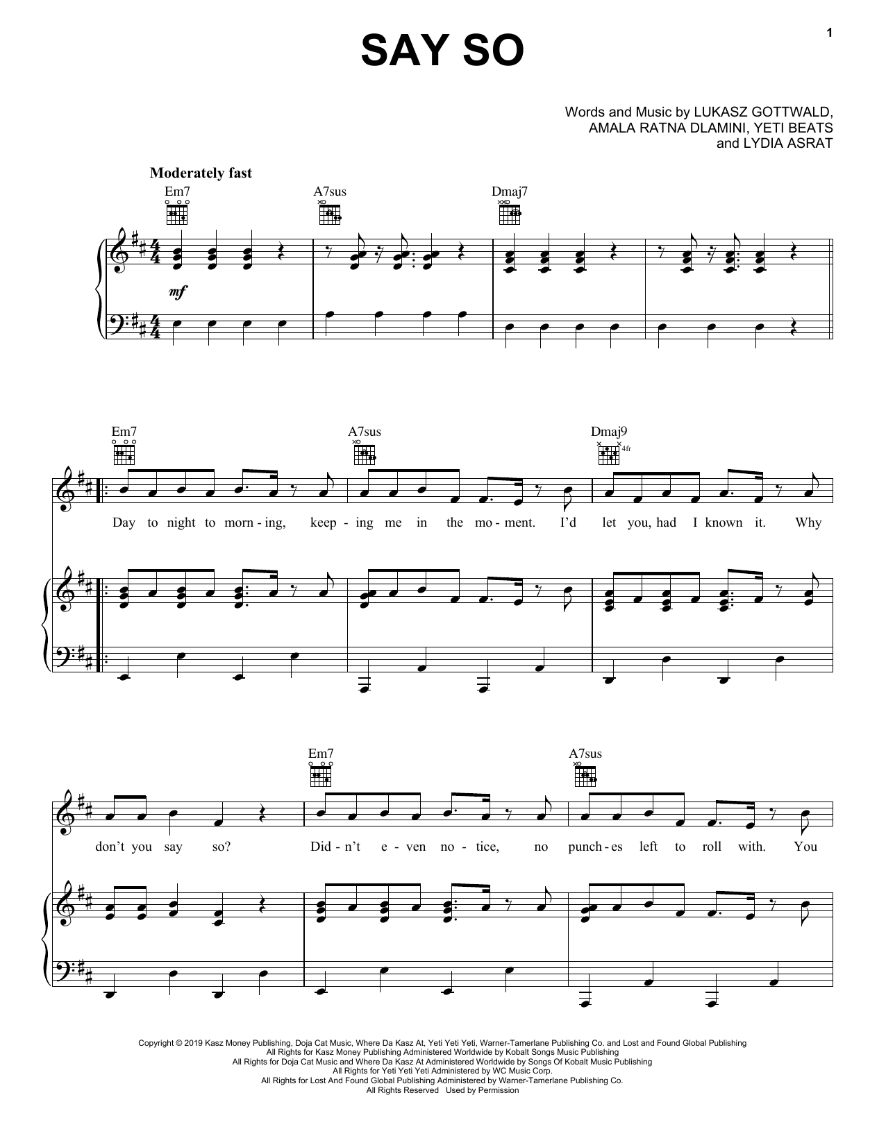 Doja Cat Say So Sheet Music Notes & Chords for Ukulele - Download or Print PDF