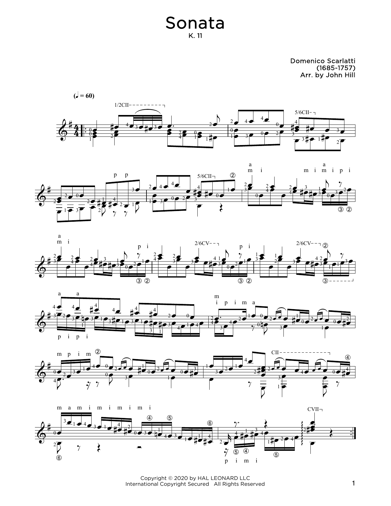 Domenico Scarlatti Sonata, L. 352 Sheet Music Notes & Chords for Solo Guitar - Download or Print PDF