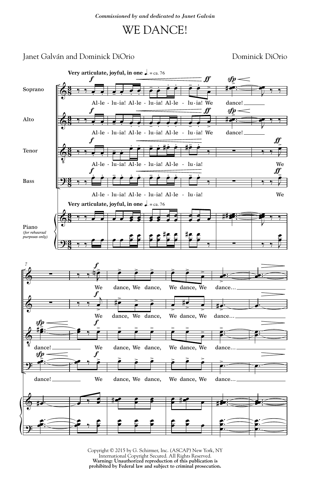 Dominick DiOrio We Dance Sheet Music Notes & Chords for SATB - Download or Print PDF