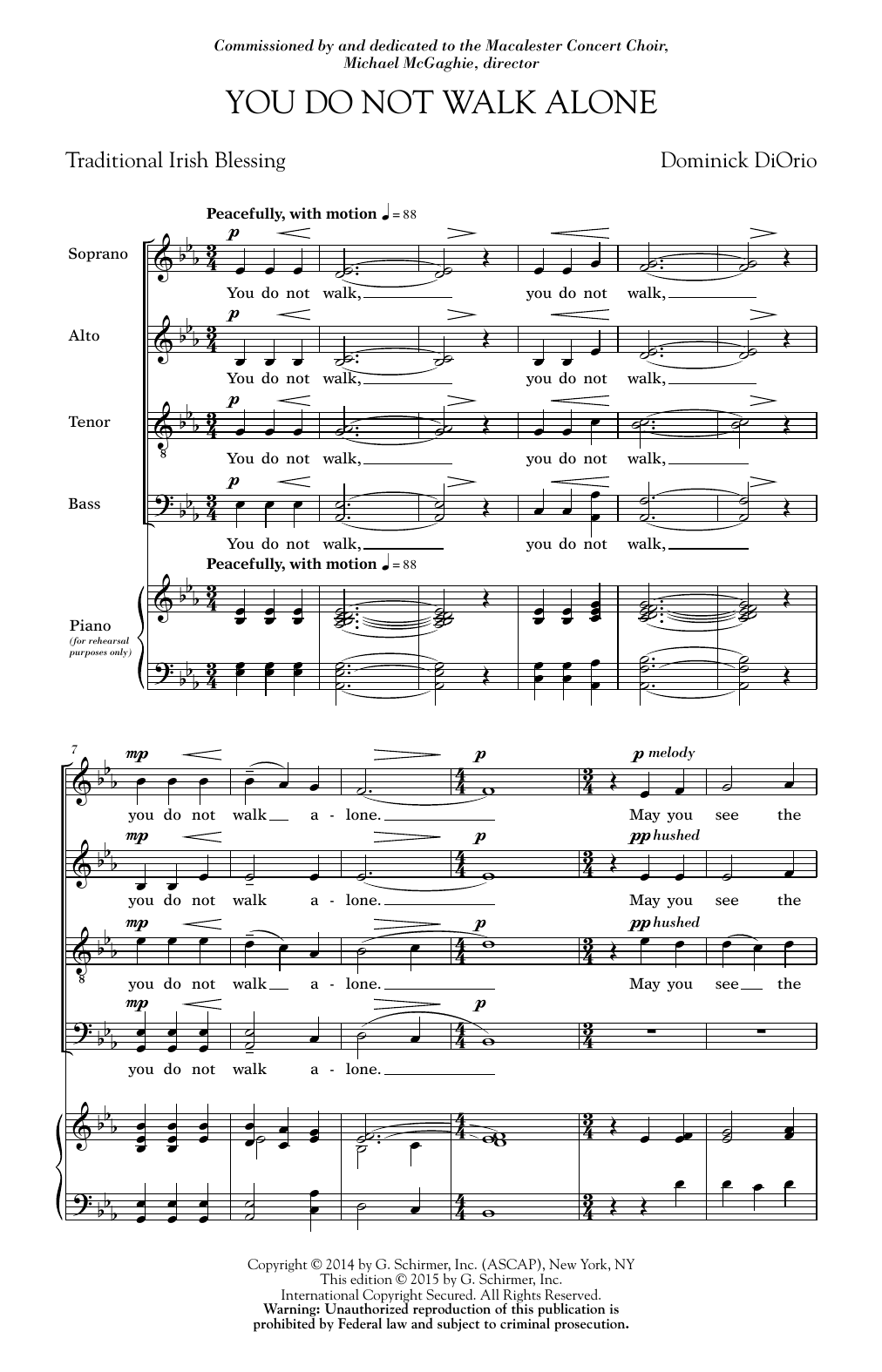 Dominick DiOrio You Do Not Walk Alone Sheet Music Notes & Chords for SATB - Download or Print PDF