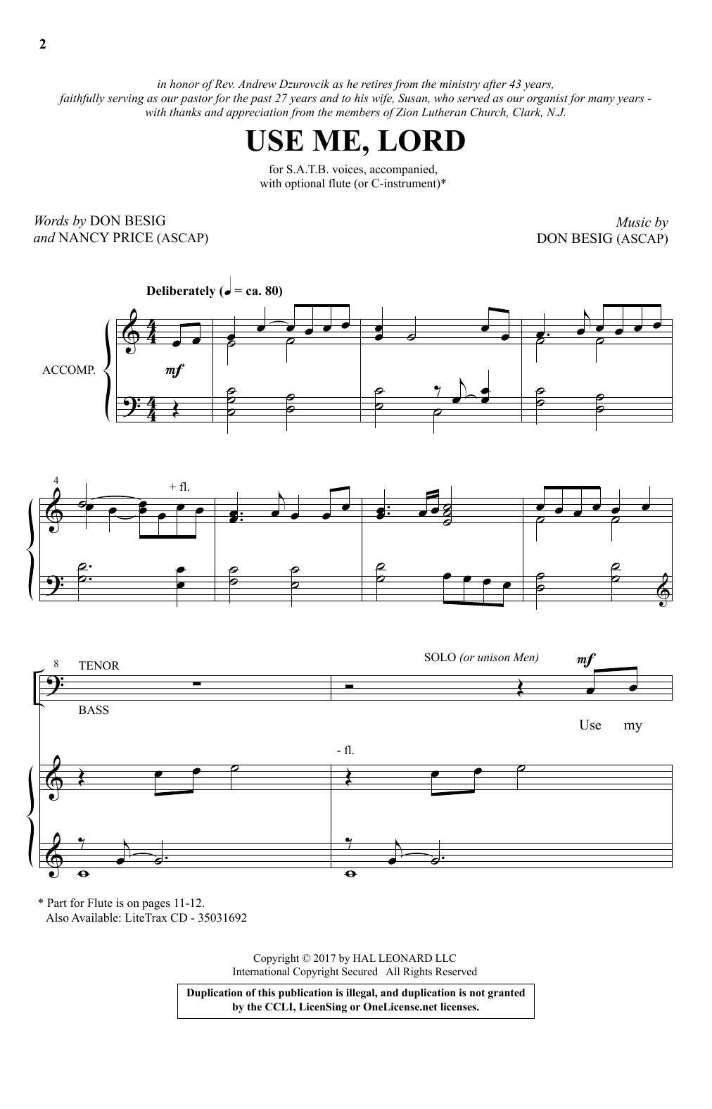 Don Besig and Nancy Price Use Me, Lord Sheet Music Notes & Chords for SATB Choir - Download or Print PDF