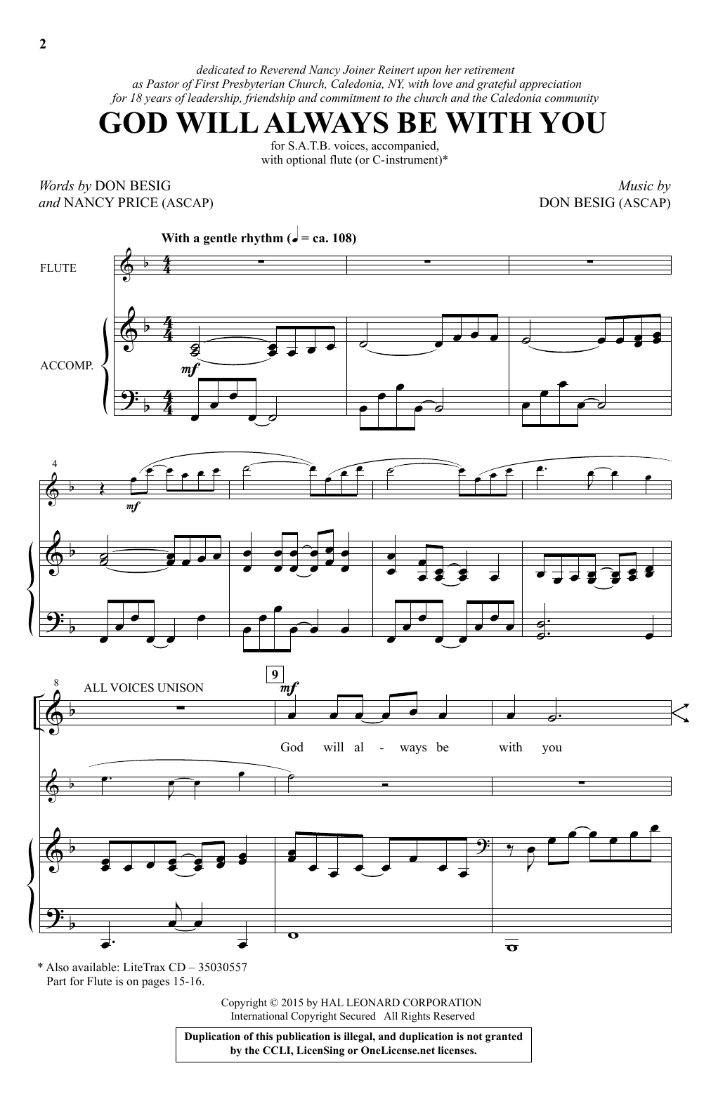 Don Besig God Will Always Be With You Sheet Music Notes & Chords for SATB - Download or Print PDF