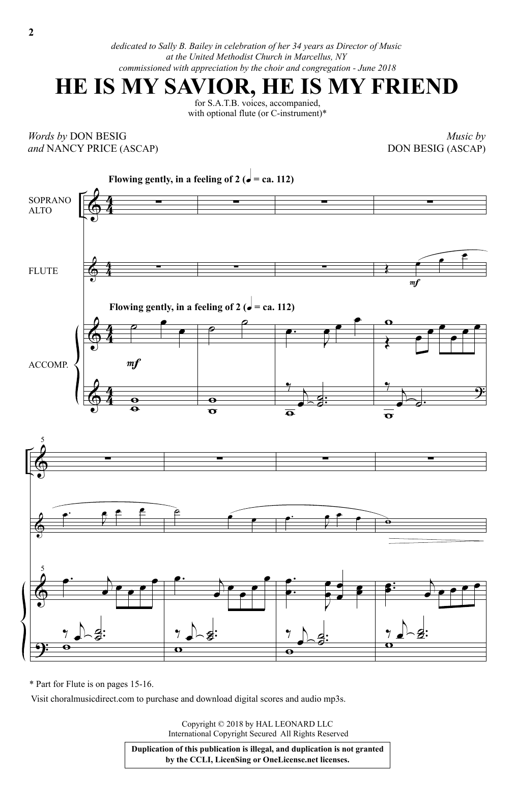 Don Besig He Is My Savior, He Is My Friend Sheet Music Notes & Chords for Choral - Download or Print PDF