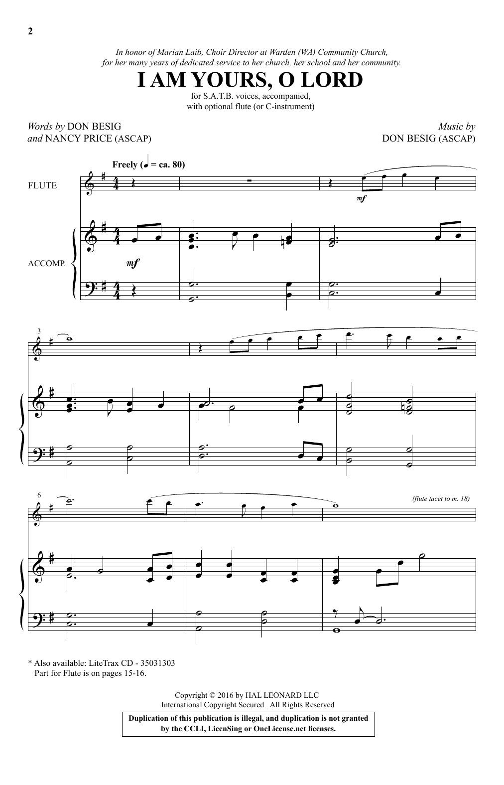 Don Besig I Am Yours, O Lord Sheet Music Notes & Chords for SATB - Download or Print PDF