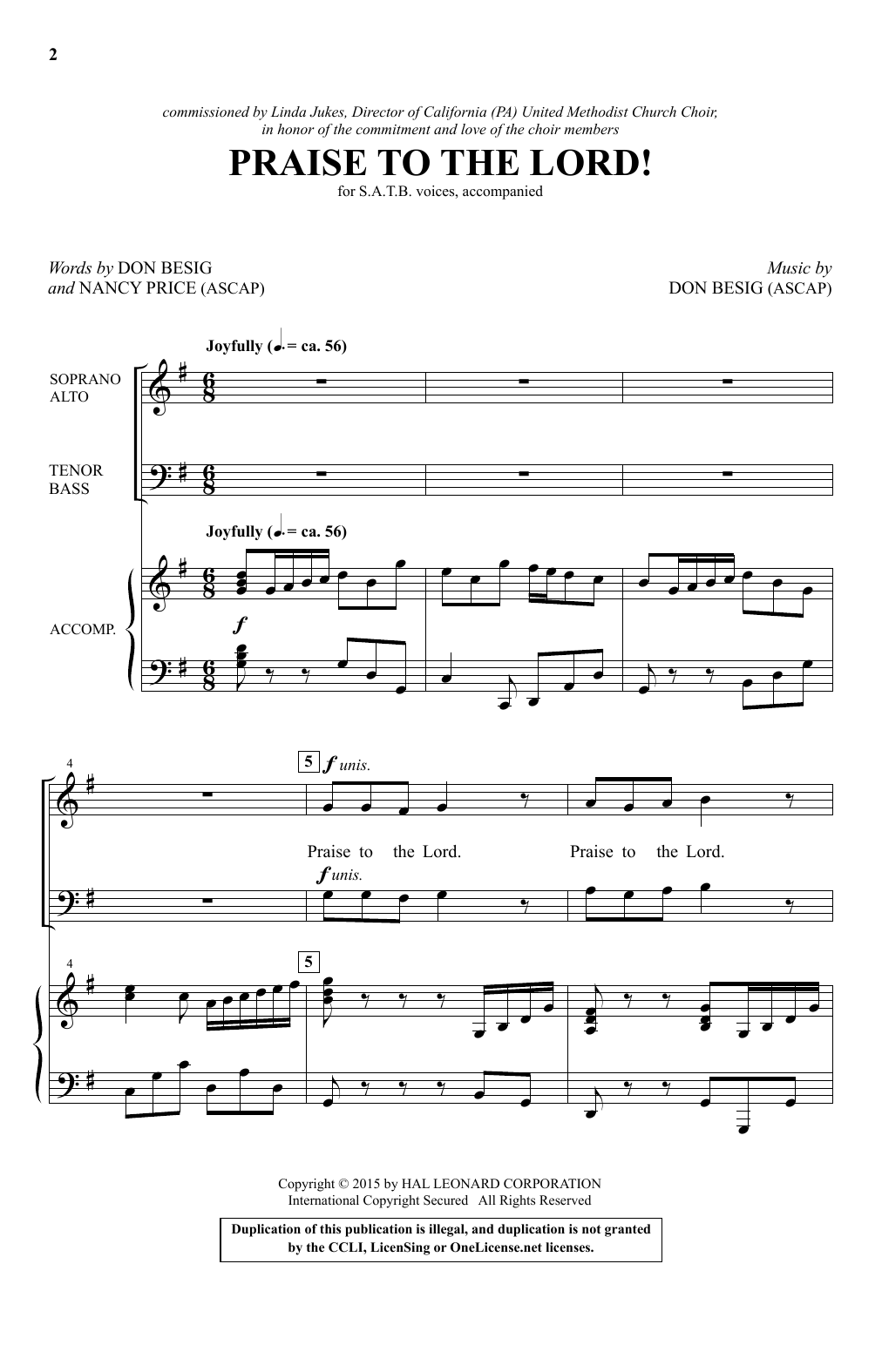 Don Besig Praise To The Lord! Sheet Music Notes & Chords for SATB - Download or Print PDF