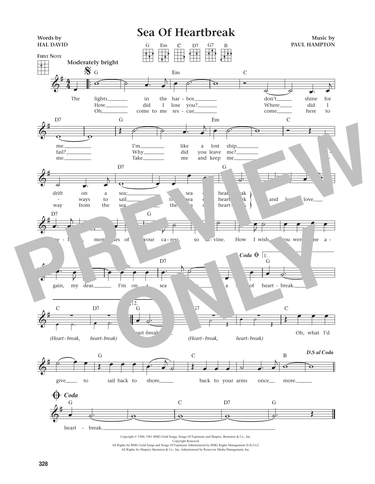 Don Gibson Sea Of Heartbreak (from The Daily Ukulele) (arr. Jim Beloff) Sheet Music Notes & Chords for Ukulele - Download or Print PDF