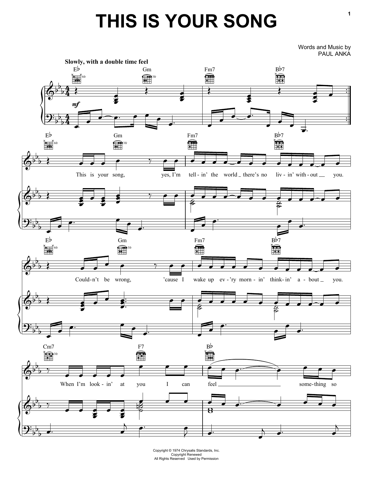 Don Goodwin This Is Your Song Sheet Music Notes & Chords for Piano, Vocal & Guitar Chords (Right-Hand Melody) - Download or Print PDF