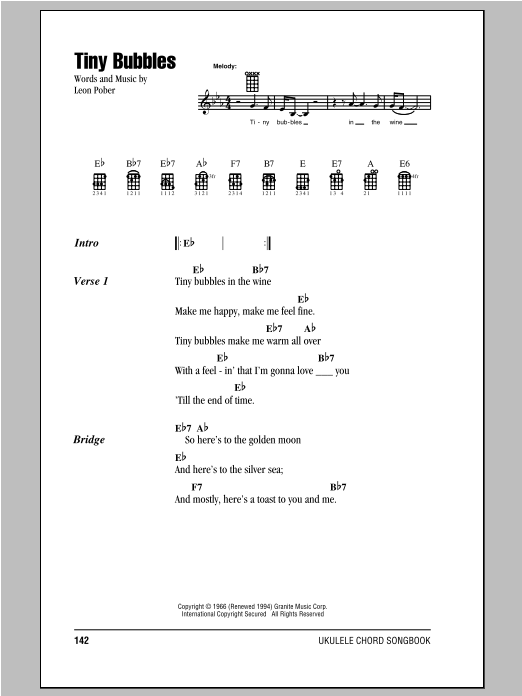 Don Ho Tiny Bubbles Sheet Music Notes & Chords for Mandolin - Download or Print PDF