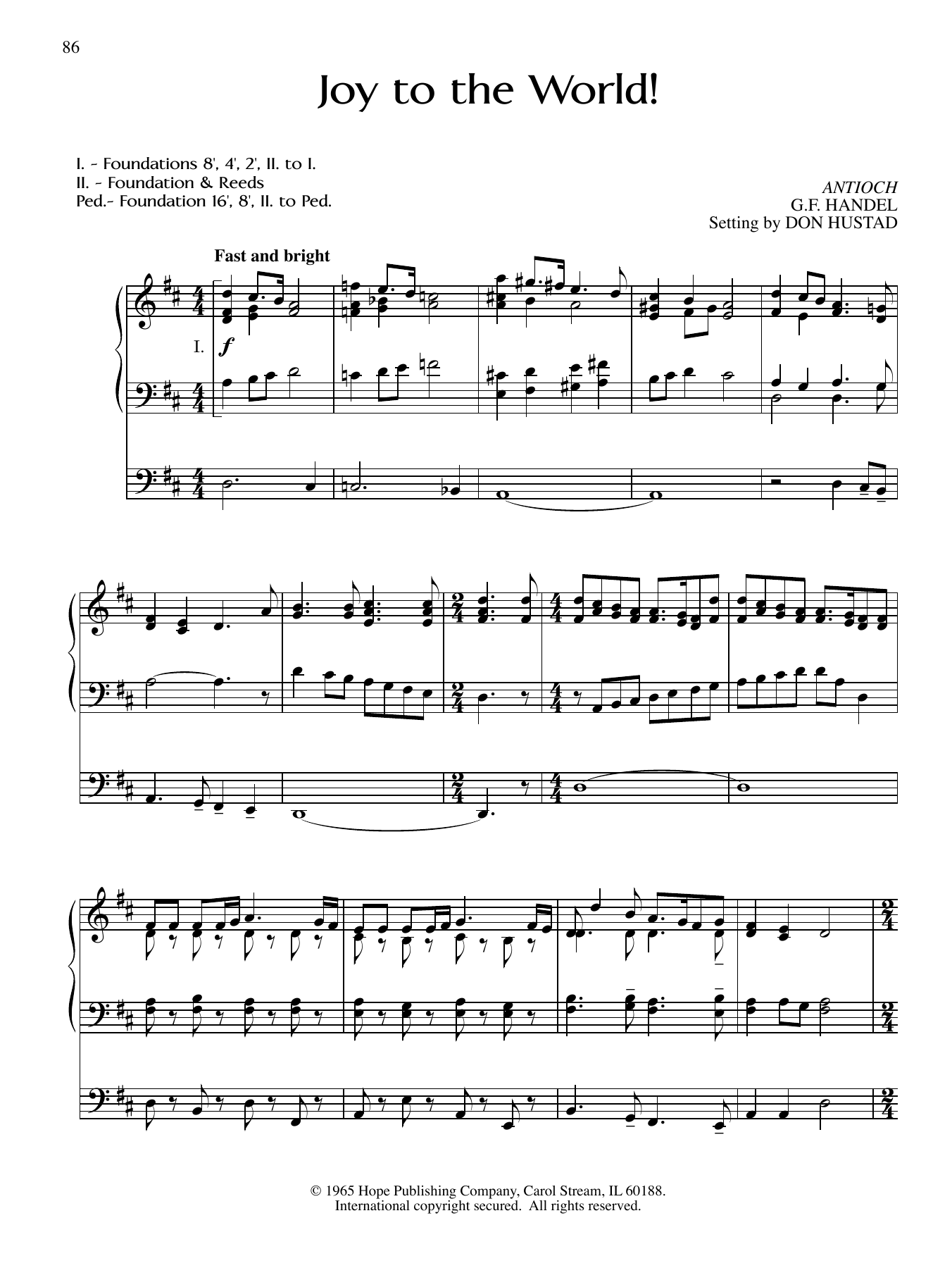 Don Hustad Joy to the World! Sheet Music Notes & Chords for Organ - Download or Print PDF