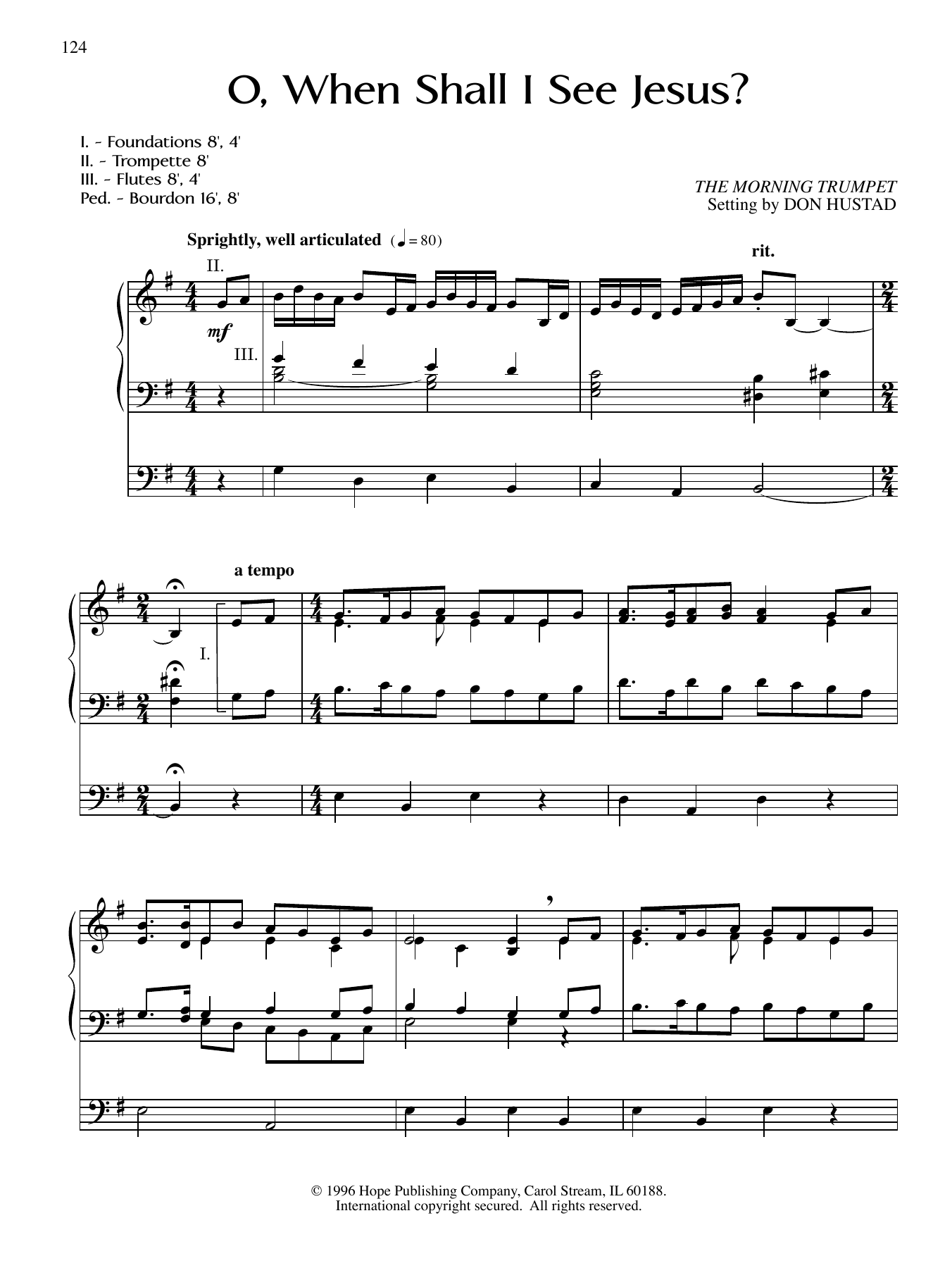 Don Hustad O, When Shall I See Jesus? Sheet Music Notes & Chords for Organ - Download or Print PDF