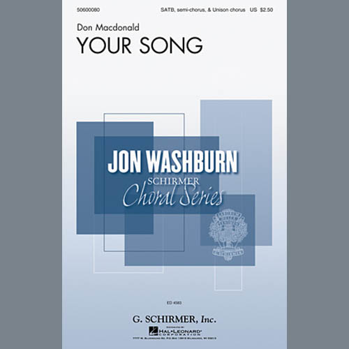 Don MacDonald, Your Song, SATB