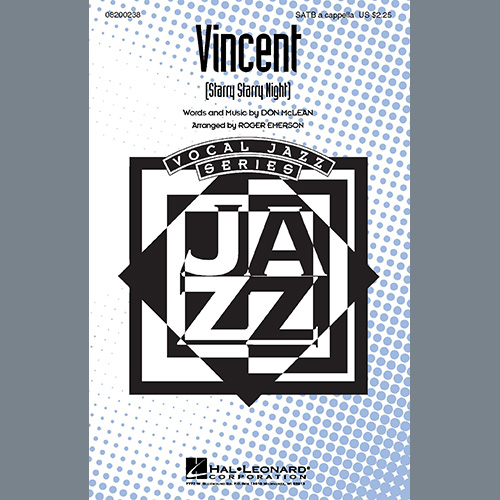 Don McLean, Vincent (Starry Starry Night) (arr. Roger Emerson), SATB Choir